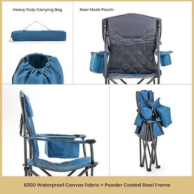 Arrowhead Outdoor Quad 6-Can Armrest Outdoor Chair, Ocean Blue (TSRTKKS0273U)