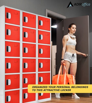 AdirOffice 72"H 6-Tier Red Storage Locker (ADI629-206-RED-DL)