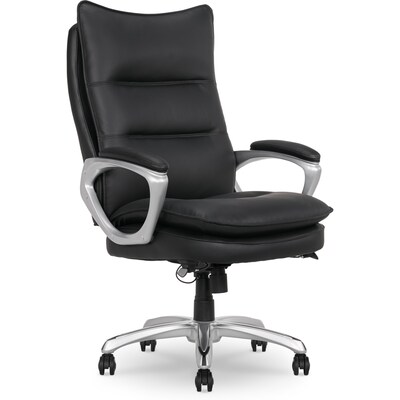 La-Z-Boy Jenkins Ergonomic Bonded Leather Executive Big & Tall Chair, 400 lb. Capacity, Black (60075-BLK)