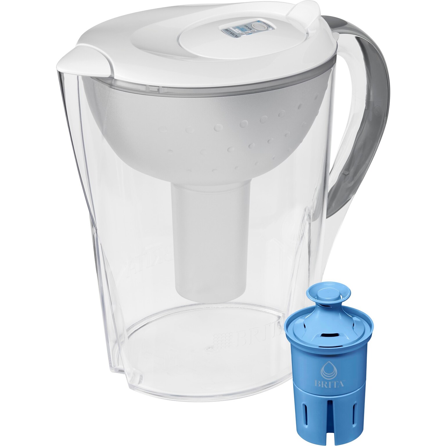 Brita Large 10 Cup Pacifica White Water Filter Pitcher with Filter (36515)