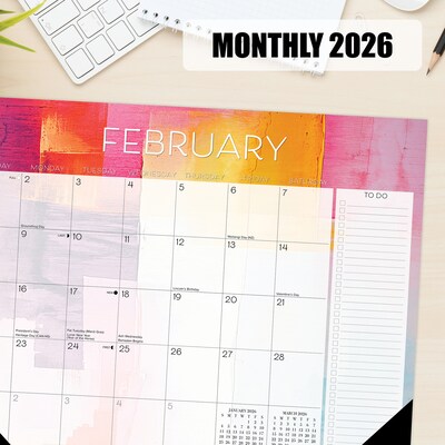 2026 Willow Creek Abstract Art 22" x 17" Weekly & Monthly Desk Pad Calendar (57193)