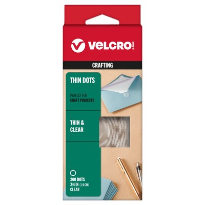 Velcro Adhesive Back Hook and Loop Dots Fastener, 0.75, Clear (95194)