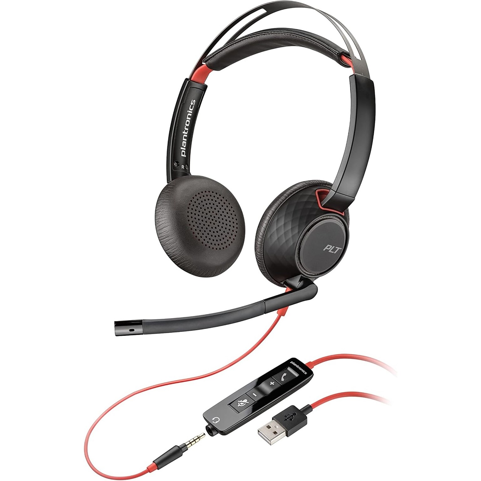 Poly Blackwire C5220 Binaural USB-A Noise Canceling Stereo Headset, Black (8M3W5AA#ABA)