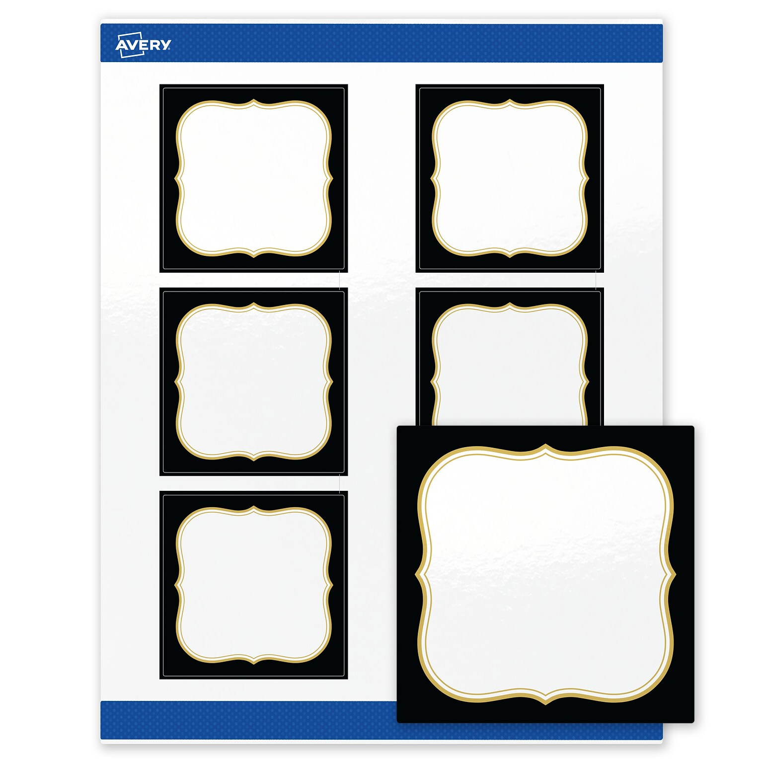Avery Square Laser/Inkjet Multipurpose Labels, 3 x 3, White, 60/Pack (19479370874)
