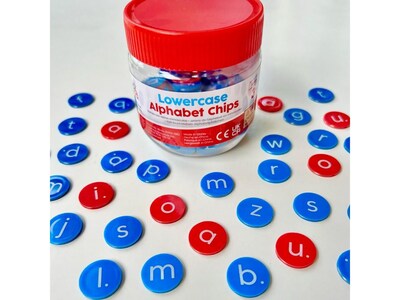 hand2mind Lowercase Alphabet Chips, Red/Blue, 156/Pack (94473)