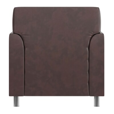 Flash Furniture Hercules Diplomat LeatherSoft Reception Chair, Brown/Chrome Legs (BT8271BNCHR)