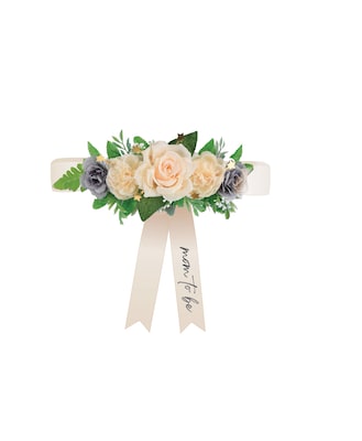 Party City Floral Mom-to-Be Belly Sash, Cream (AM3800001-NS)