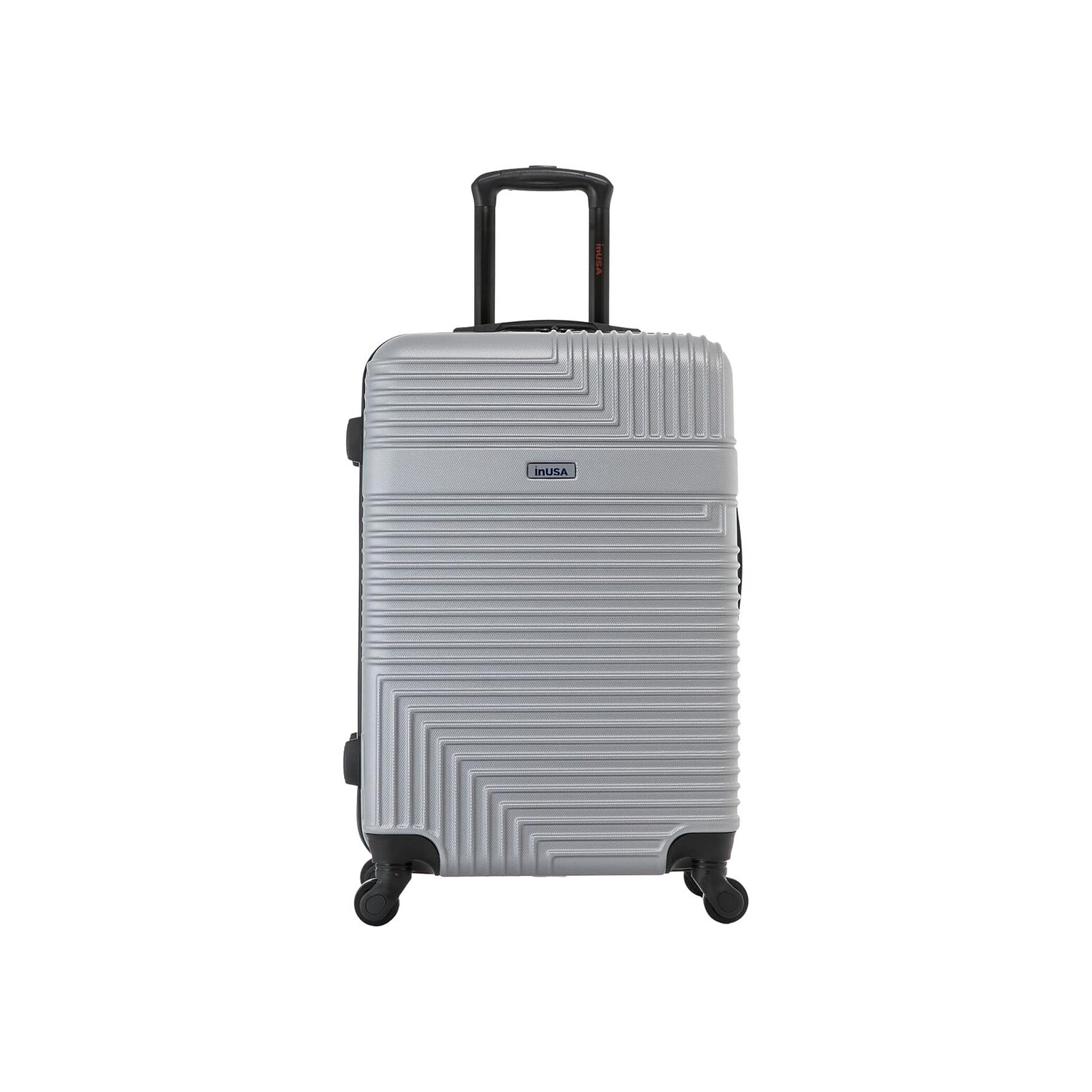 InUSA Resilience 24 Hardside Suitcase, 4-Wheeled Spinner, TSA Checkpoint Friendly, Silver (IURES00M-SIL)