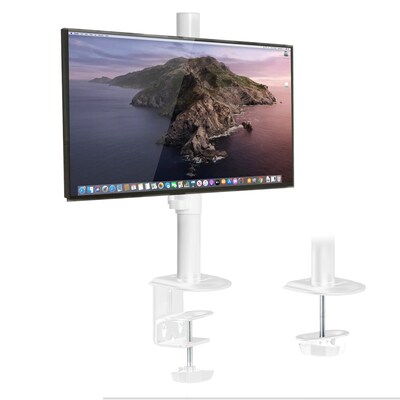 Mount-It! Adjustable Single Monitor Desk Mount, Up to 32 Monitor, White (MI-1706WHT)