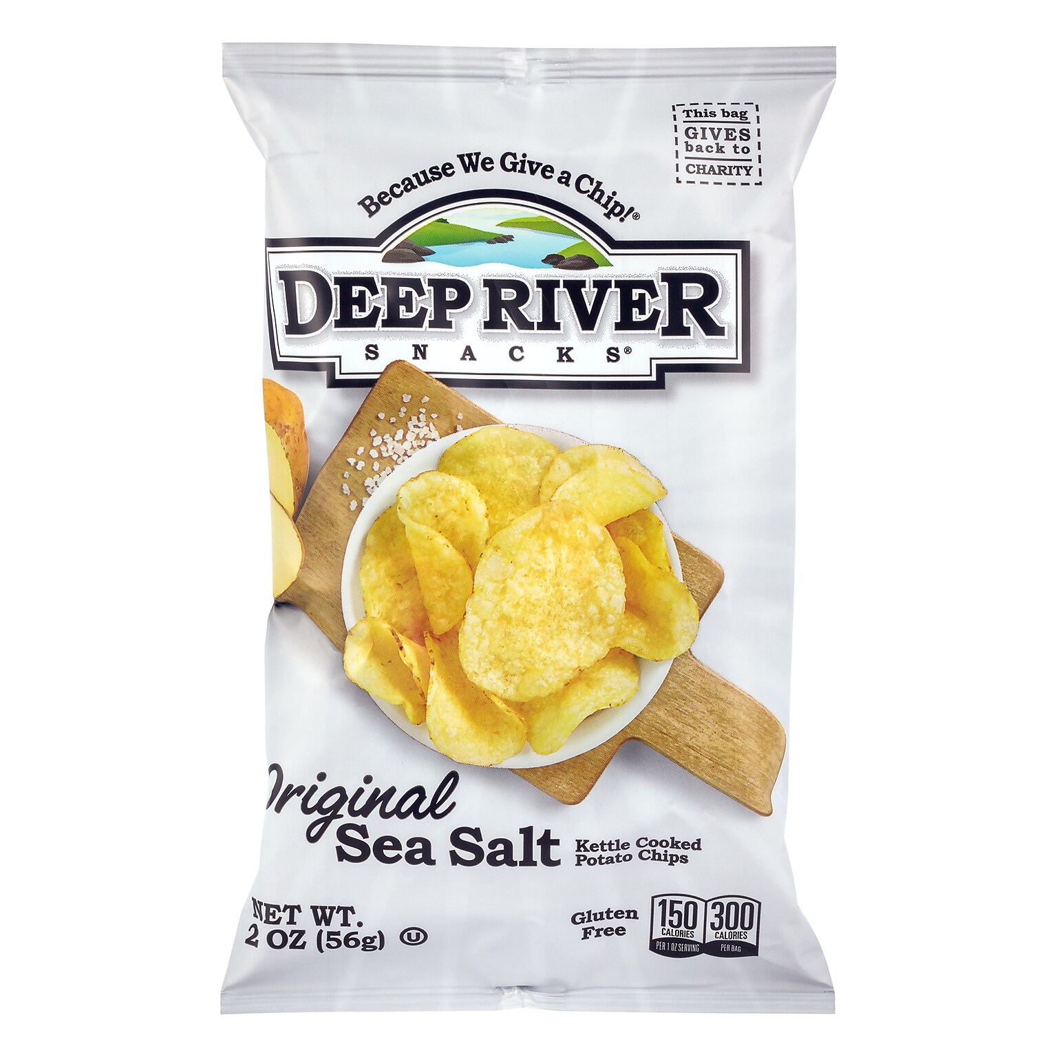 Deep River Snacks Original Sea Salt Kettle Cooked Potato Chips, 2 oz., 24/Box (220-02561)