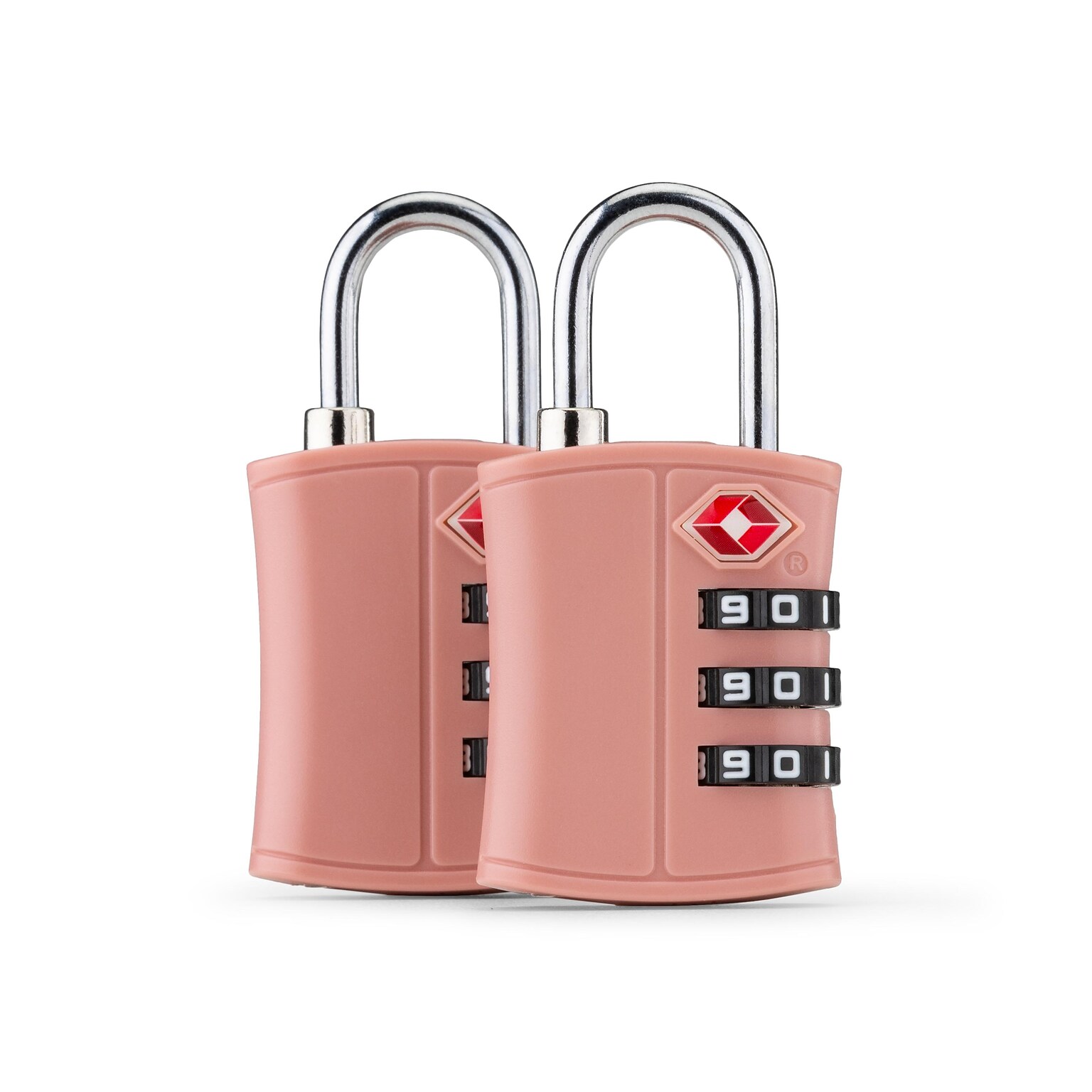 Bugatti Bondstreet 3-Digit Combination Lock, Pink, 2/Set (TAC5413BS-PINK)
