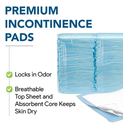 ProHeal Basic Light Fluff Incontinence Underpads, Overnight Moisture & Odor Lock, 23 x 36, 300/Pac