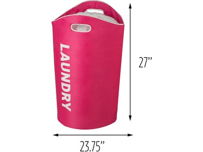 Honey-Can-Do Collapsible Laundry Hamper with Handles, Pink (HMP-09647)