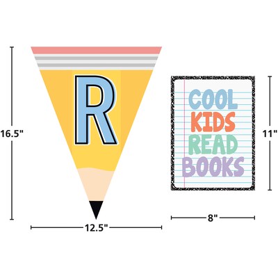 Teacher Created Resources Cool for School Read Pennants Bulletin Board Set, 12/Set (TCR9302)