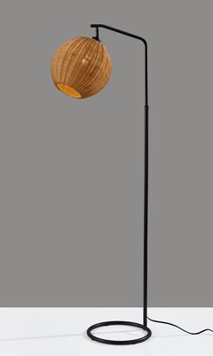 Adesso Maeve 60 Black Floor Lamp with Round Shade (9407-01)