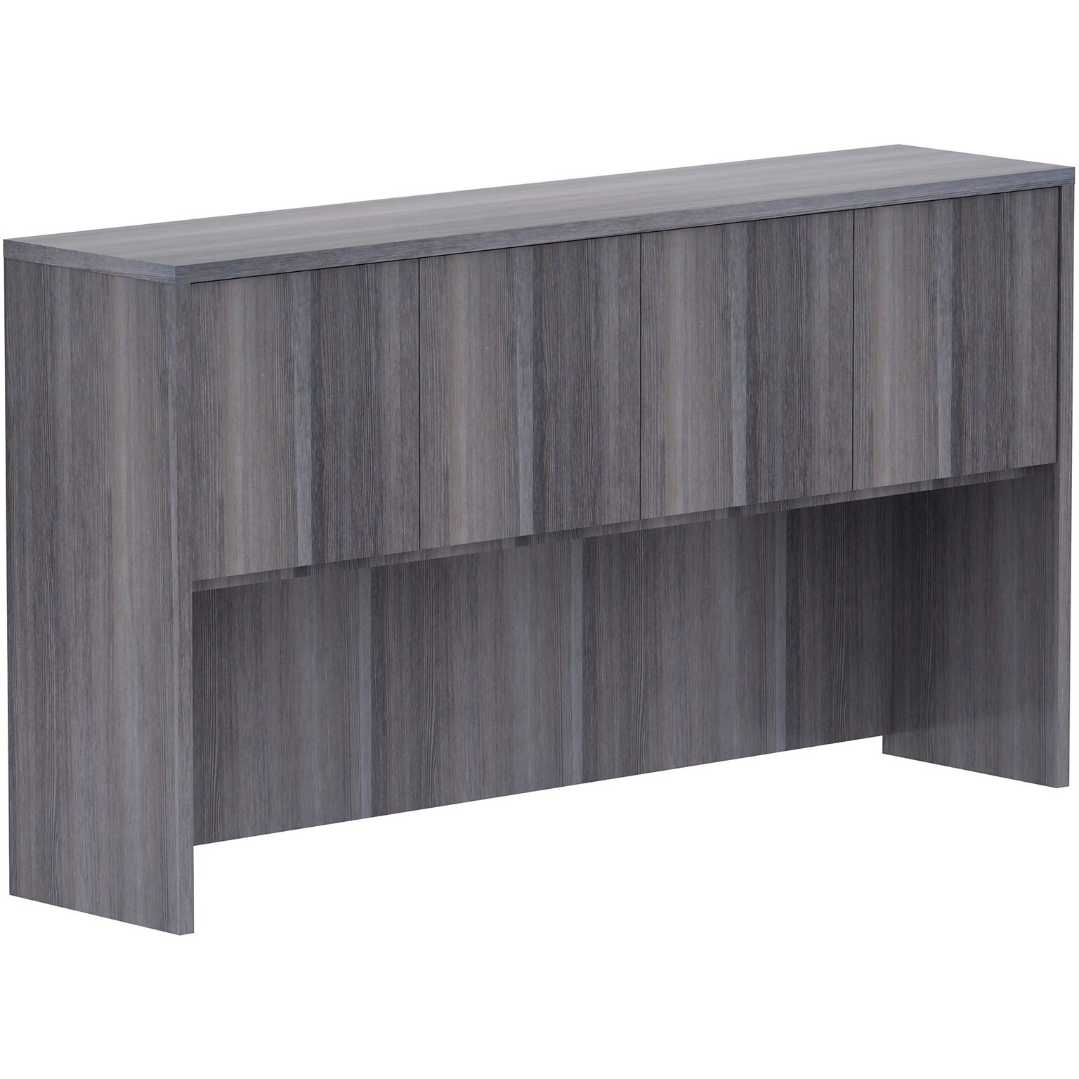Lorell Essentials Series 66W Stack-on Hutch with Doors, Weathered Charcoal (LLR69619)