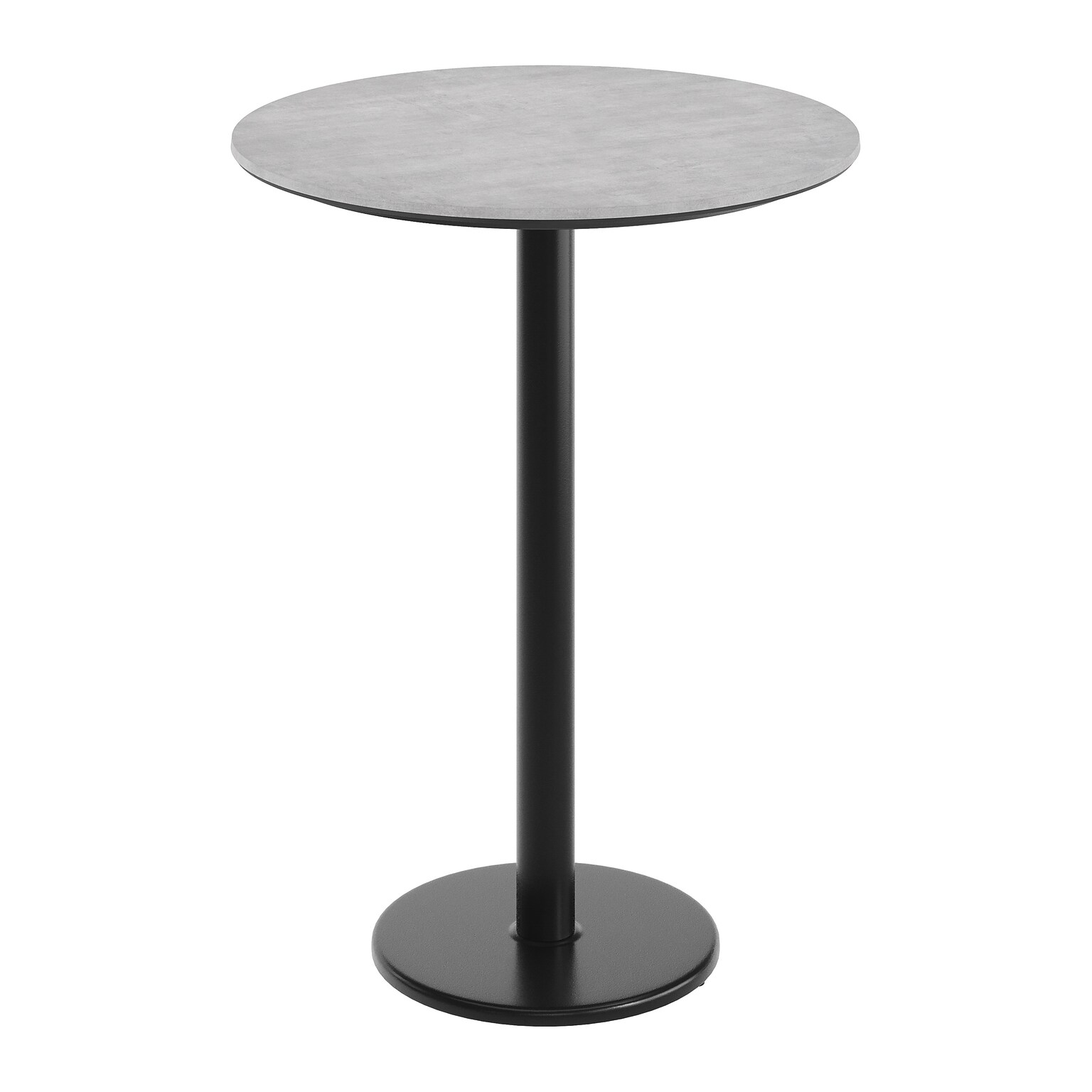 Flash Furniture Acadia 31.25 Round Wooden Dining Table with Round Base, Gray Faux Concrete/Black Base (STRD31CGTR18B)