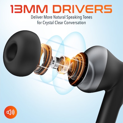 Delton T50 True Wireless Noise Canceling Bluetooth Earbuds, Black (DHBT50)