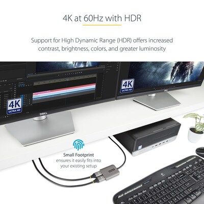 StarTech DisplayPort to HDMI/HDMI Audio/Video Adapter, Male to Female, Silver (MST14DP122HD)