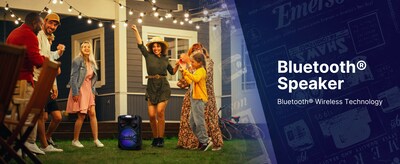 Emerson EDS-1200 Portable Bluetooth Party Speaker with Wireless Microphone, Black (EDS-1200)