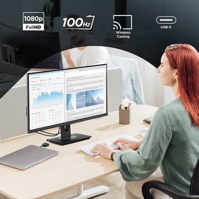 ViewSonic 27 FHD 100Hz LCD Monitor, Height Adjustable (VG2748N)