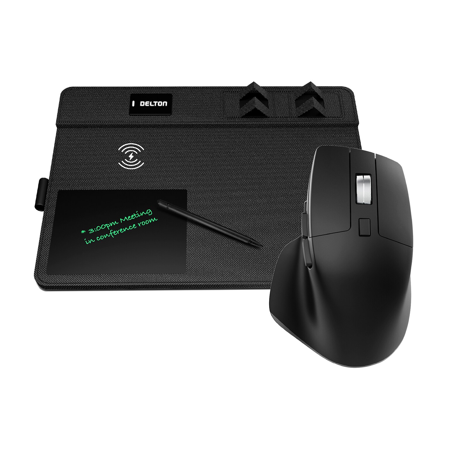 Delton S18 Wireless Mouse & Charging Mouse Pad Bundle, Black (DMWS18BD1)