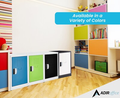 AdirOffice 24"H Single Tier Black/White Storage Locker (ADI629-02-B-W-DL)