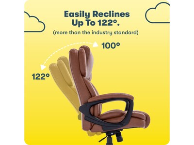 Serta Garret Ergonomic Bonded Leather Swivel Executive Chair, Cognac (43520D)