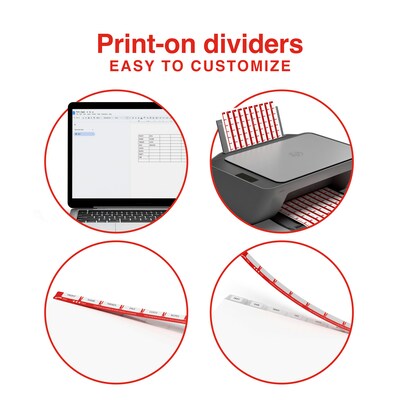 Staples Print On Label Dividers, White, 5-Tabs, 30 Sets (ST63049)
