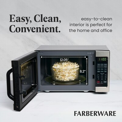Farberware Classic 0.7 Cu. Ft. Countertop Microwave, Brushed Stainless (FMO07AHTBKJ)