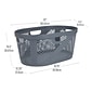 Mind Reader Wide Plastic Laundry Basket, Gray, 2/Set (2HHAMP40-GRY)
