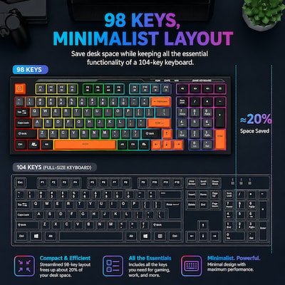 SaharaCase Wired Gaming Keyboard & Mouse Combo, Black/Green (KB31)
