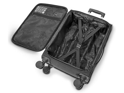 Solo New York Re:treat 22" Carry-On Suitcase, 4-Wheeled Spinner, TSA Checkpoint Friendly, Black (UBN930-4)