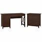 Bush Furniture Key West 54"W Computer Desk with Storage and 2 Drawer Lateral File Cabinet, Bing Cherry (KWS008BC)