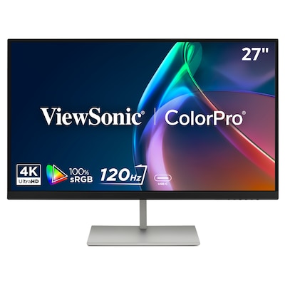 ViewSonic 27 4K UHD 120Hz LCD Monitor with 90W USB-C, 100% sRGB, Advanced Ergonomics, Black (VP2766-4K)