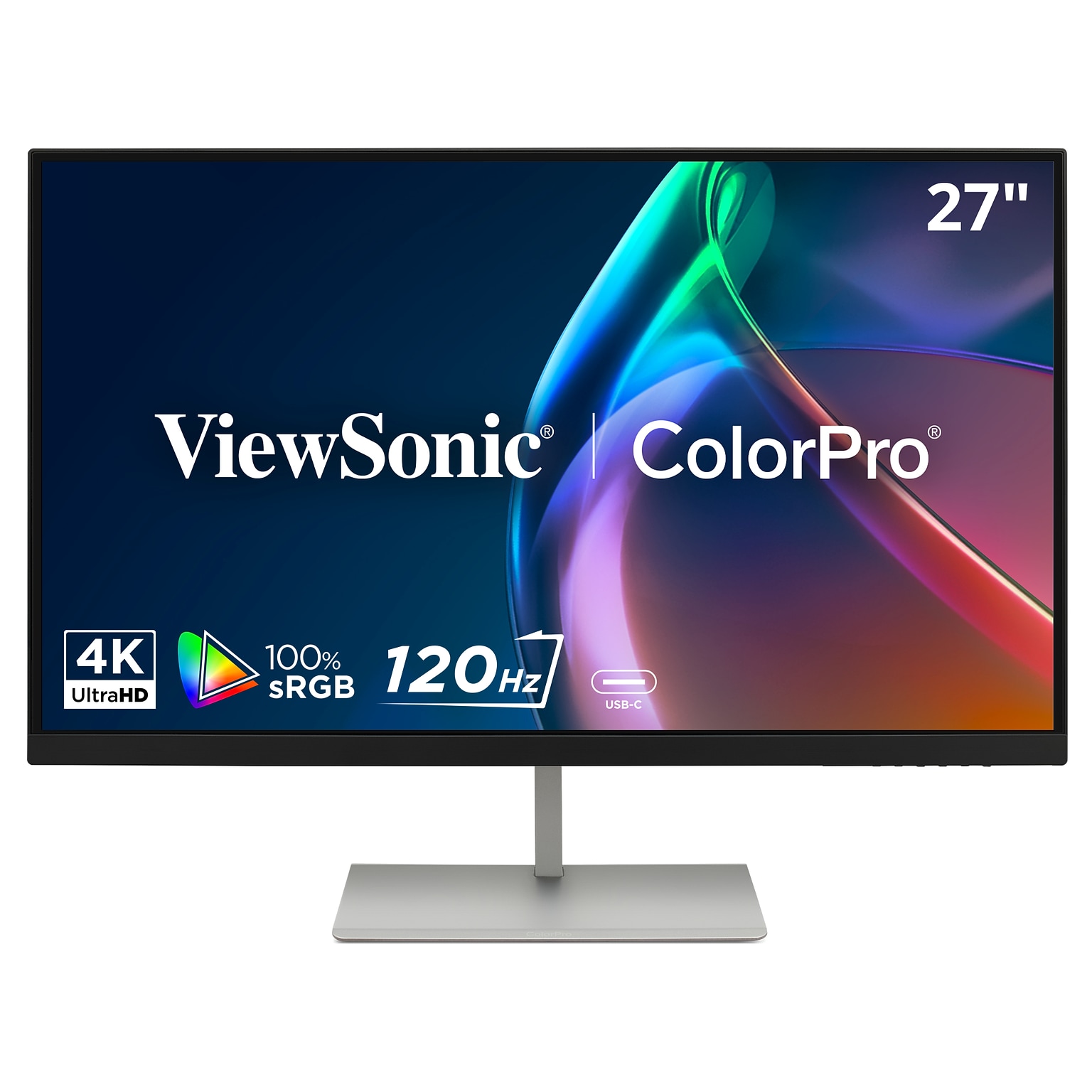 ViewSonic 27 4K UHD 120Hz LCD Monitor with 90W USB-C, 100% sRGB, Advanced Ergonomics, Black (VP2766-4K)