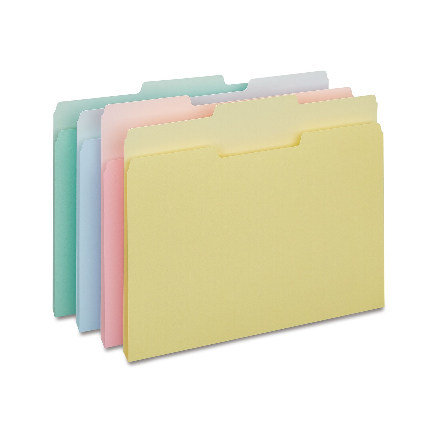 Staples File Folders, 1/3-Cut Tab, Letter Size, Assorted Pastels, 100/Pack (ST459684-CC)