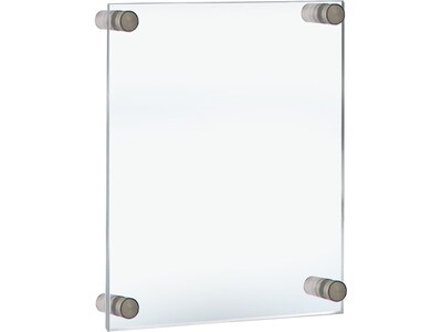 Azar Sign Holder, 11" x 17", Wall Mounted, Silver Acrylic, 4/Pack (105508-SLV-4PK)