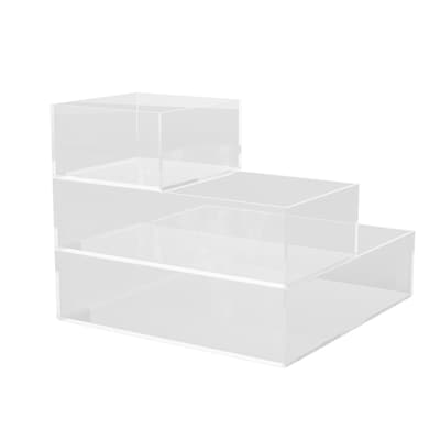 Martha Stewart Brody Stack and Slide Plastic Tray Office Desktop Organizer, Clear, 3/Set (BEPB33173C