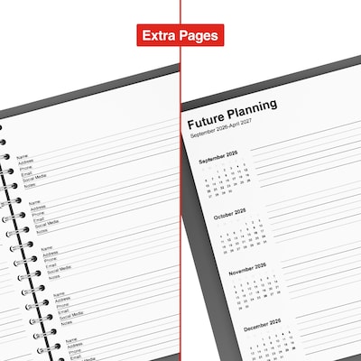 2025-2026 Staples 7" x 9" Academic Weekly & Monthly Planner, Black (ST25497-25)