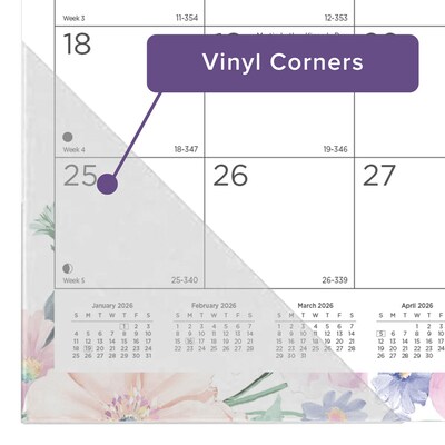 2026 Blueline Colorful Passion Floral 22" x 17" Monthly Desk Pad Calendar, Multi (C194113)