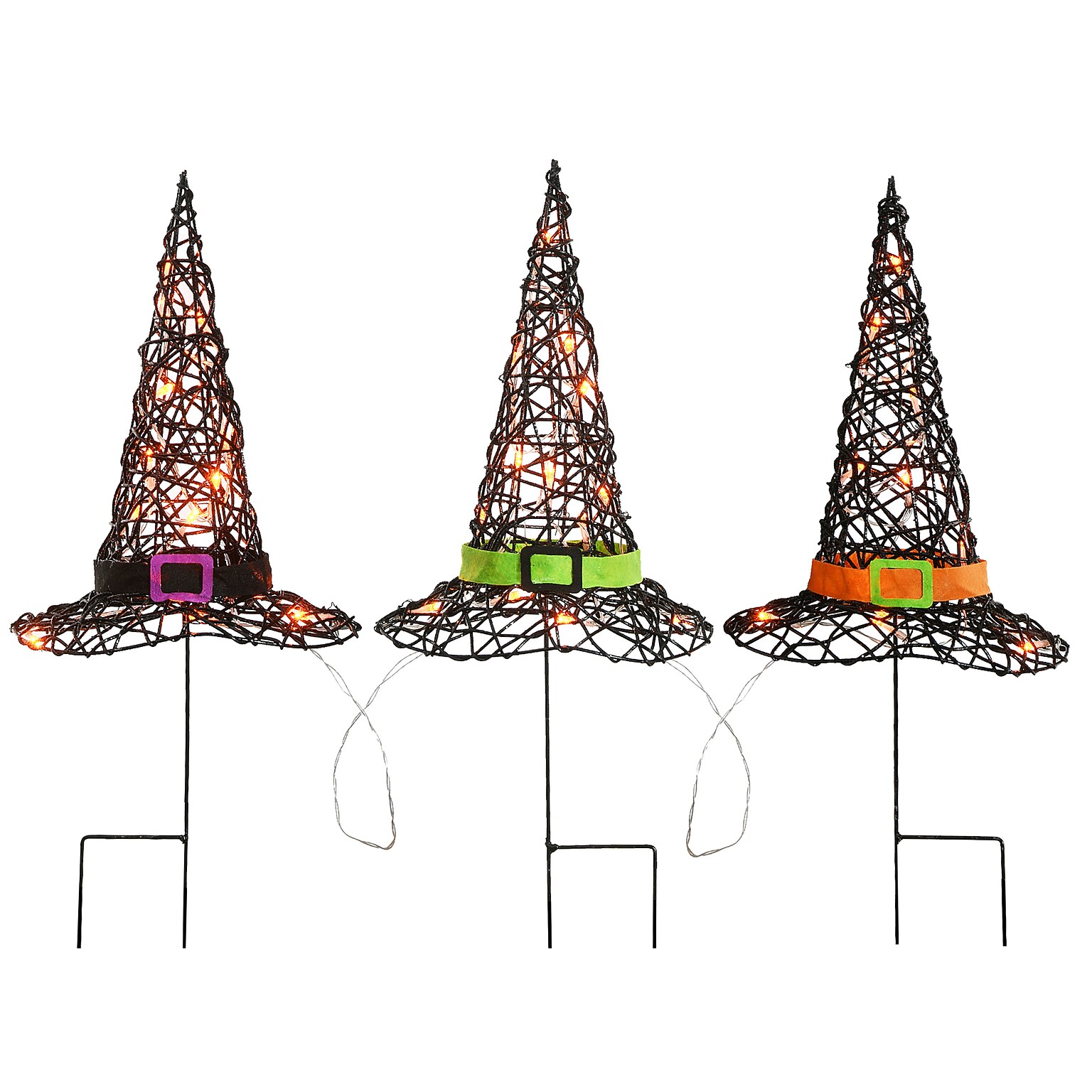 National Tree Company 23 Pre-Lit Black Witch’s Hat Garden Stakes (MZ17-6618A)