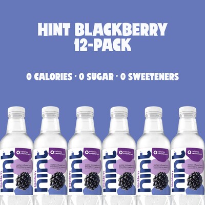 Hint Blackberry Flavored Water, 16 oz., 12/Carton (00034)