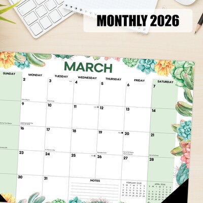 2026 Willow Creek Succulents 17" x 12" Monthly Desk Pad Calendar (57162X)