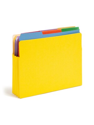 Smead Brights Reinforced File Pocket, 3 1/2 Expansion, Letter Size, Assorted Colors, 5/Pack (73892)