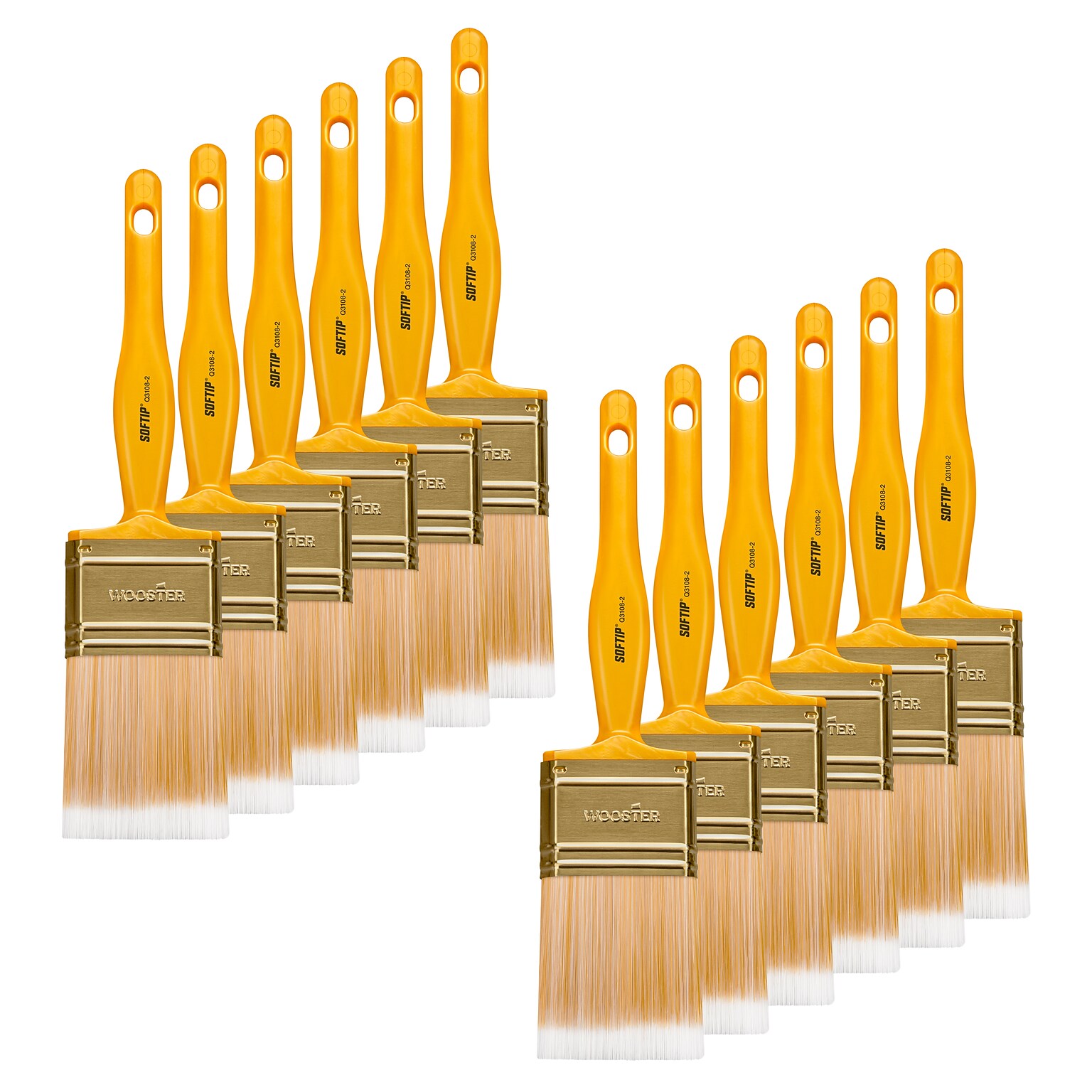 Wooster Brush Softip 2 Polyester Flat Brush, Dozen (0Q31080020)