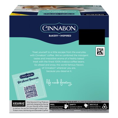 Cinnabon® Classic Cinnamon Roll Coffee, Keurig® K-Cup® Pods, Light Roast, 48/Box (373156)