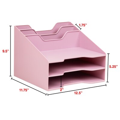 Staples 5-Compartment Plastic Desktop Organizer, Dusty Pink (ST63874)