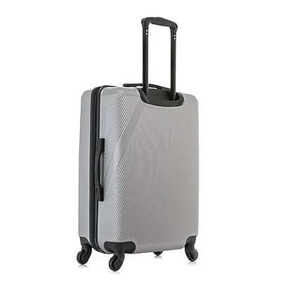 DUKAP Discovery 24" Hardside Suitcase, 4-Wheeled Spinner, TSA Checkpoint Friendly, Silver (DKDIS00M-SIL)