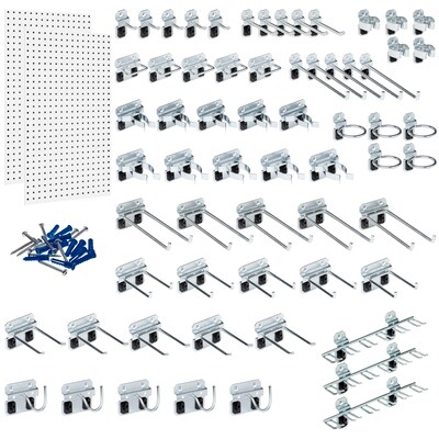 Triton Products LocBoard Kit, (2) 24 x 42 x 9/16 Steel Square Hole Pegboards, 63 Assorted Hooks (LB2-KIT)